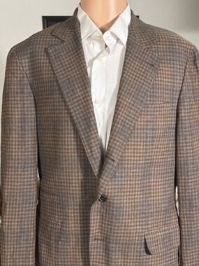 Brunello cucinelli Brown Rust Checked Blazer Sport Jacket Tweed Cashmere 50/40R